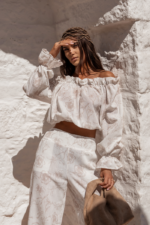 Komplet Lniany Mia - Floria Beige
