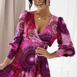 Sukienka "anna" Różowy Wzór Boho