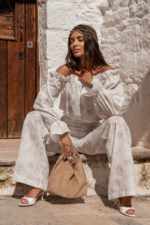 Komplet Lniany Mia - Floria Beige