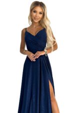 Sukienka Chiara maxi — Granatowa z brokatem