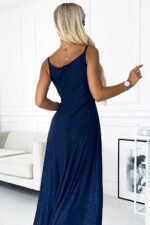 Sukienka Chiara maxi — Granatowa z brokatem