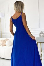 Sukienka Chiara maxi — Chabrowa z brokatem