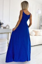 Sukienka Chiara maxi — Chabrowa z brokatem