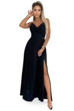 Sukienka Chiara maxi — Czarna z brokatem