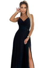 Sukienka Chiara maxi — Czarna z brokatem