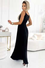 Sukienka Chiara maxi — Czarna z brokatem