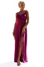 Sukienka Chiara maxi — Fuksja z brokatem