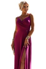 Sukienka Chiara maxi — Fuksja z brokatem