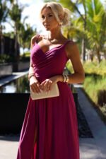 Sukienka Chiara maxi — Fuksja z brokatem