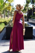 Sukienka Chiara maxi — Fuksja z brokatem