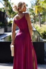 Sukienka Chiara maxi — Fuksja z brokatem