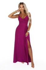 Sukienka Chiara maxi — Brokatowa fuksja