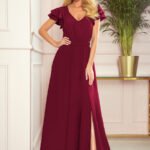 Sukienka Lidia maxi — Bordowa
