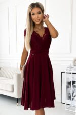 Sukienka Linda z koronką — Bordo