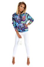 Bluza kangurka z kapturem — Niebieski marmur