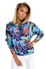 Bluza kangurka z kapturem — Niebieski marmur