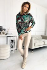 Bluza kangurka z kapturem — Turkusowo-brązowy marmur
