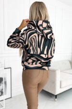 Bluza kangurka z kapturem — Zielono-beżowe fale