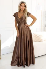 Sukienka Crystal maxi — Mocha mousse