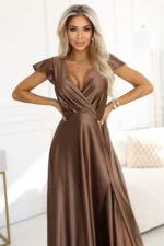 Sukienka Crystal maxi — Mocha mousse