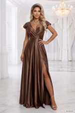 Sukienka Crystal maxi — Mocha mousse