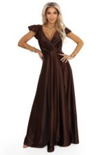 Sukienka Crystal maxi — Czekoladowa