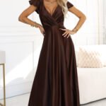 Sukienka Crystal maxi — Czekoladowa