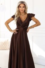 Sukienka Crystal maxi — Czekoladowa
