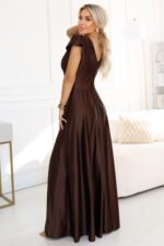 Sukienka Crystal maxi — Czekoladowa