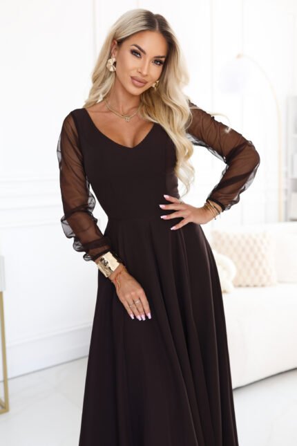 Sukienka Loretta maxi — Czekoladowy brąz