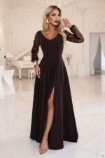Sukienka Loretta maxi — Czekoladowy brąz