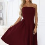 Sukienka Vivienne midi — Bordo