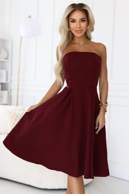 Sukienka Vivienne midi — Bordo