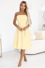 Sukienka Vivienne midi — Pastelowy żółty
