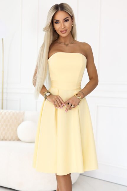 Sukienka Vivienne midi — Pastelowy żółty