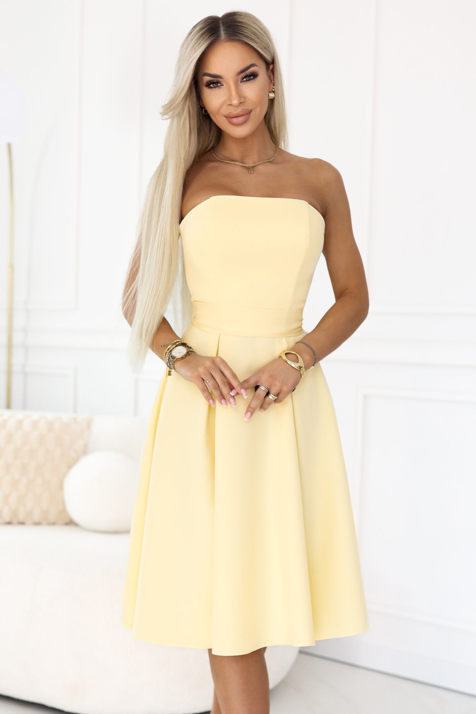 Sukienka Vivienne midi — Pastelowy żółty Sukienka Vivienne midi — Pastelowy żółty