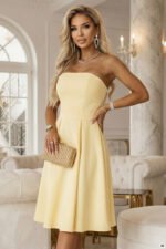 Sukienka Vivienne midi — Pastelowy żółty