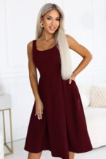 Sukienka Alva midi — Bordo