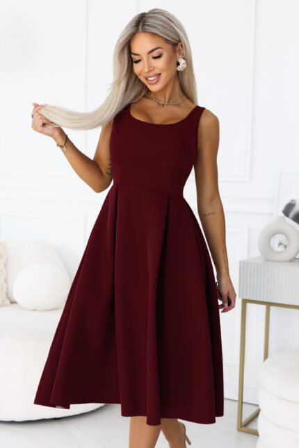 Sukienka Alva midi — Bordo