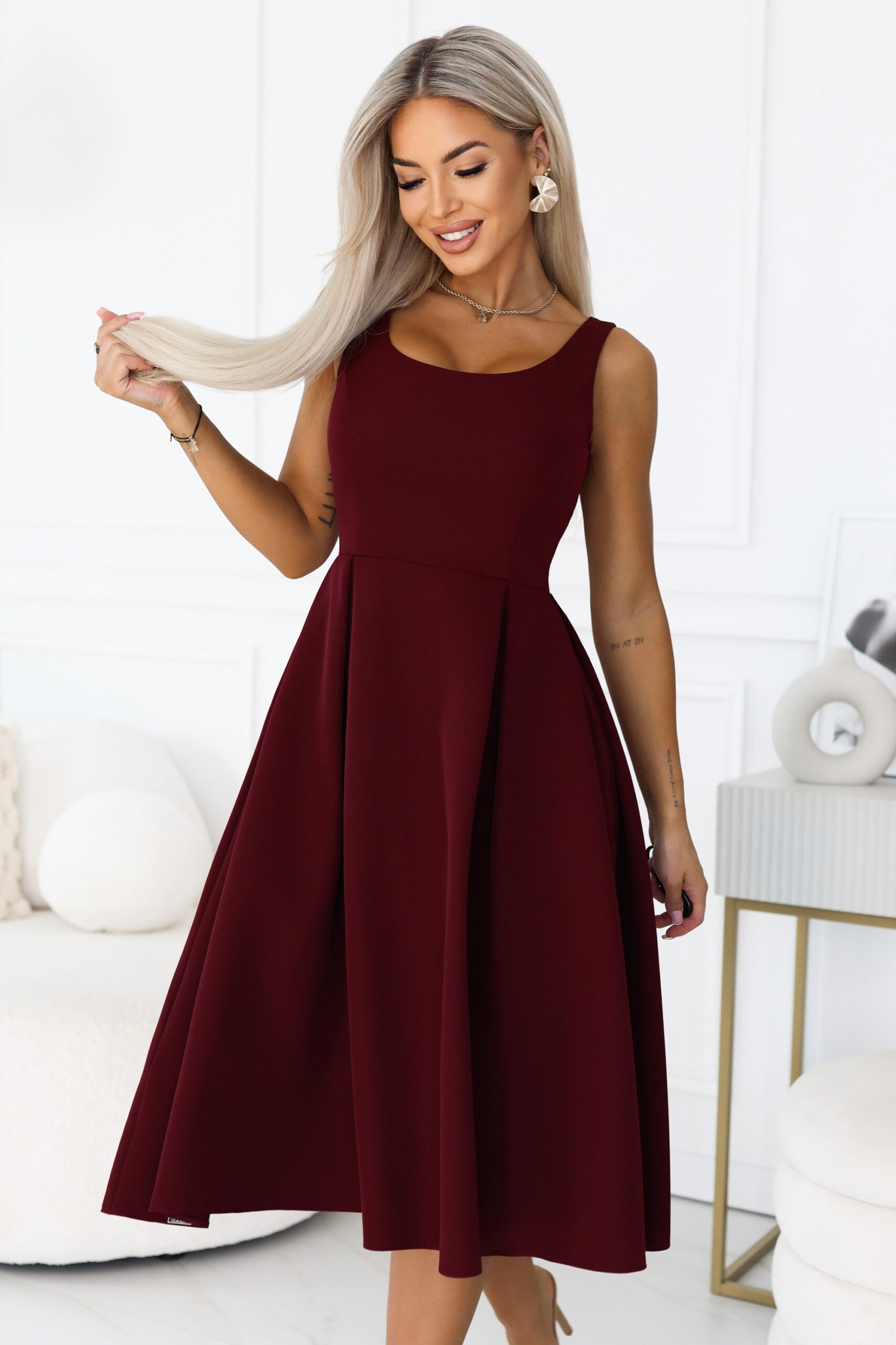 Sukienka Alva midi — Bordo Sukienka Alva midi — Bordo