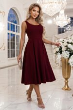 Sukienka Alva midi — Bordo