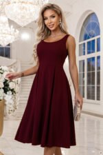 Sukienka Alva midi — Bordo