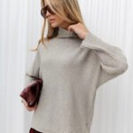Sweter z golfem — Beż