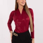 Body z kopertowym dekoltem — Bordo