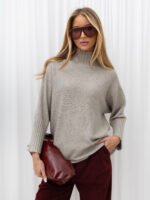 Sweter z golfem — Beż