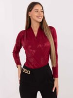 Body z kopertowym dekoltem — Bordo