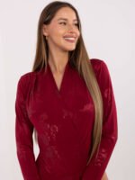 Body z kopertowym dekoltem — Bordo