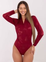 Body z kopertowym dekoltem — Bordo