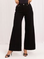 Jeansy wide leg z wysokim stanem — Czerń