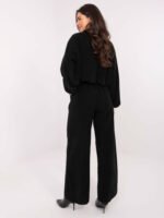 Sztruksowe spodnie z paskiem — Czerń